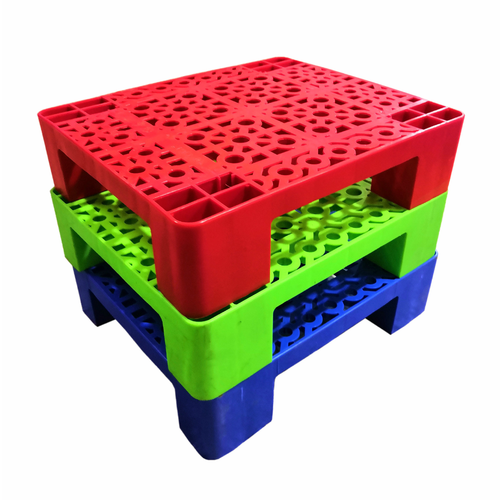 四脚多用塑料托盘4脚塑胶卡板小垫板超市商场堆头栈板垫高加厚