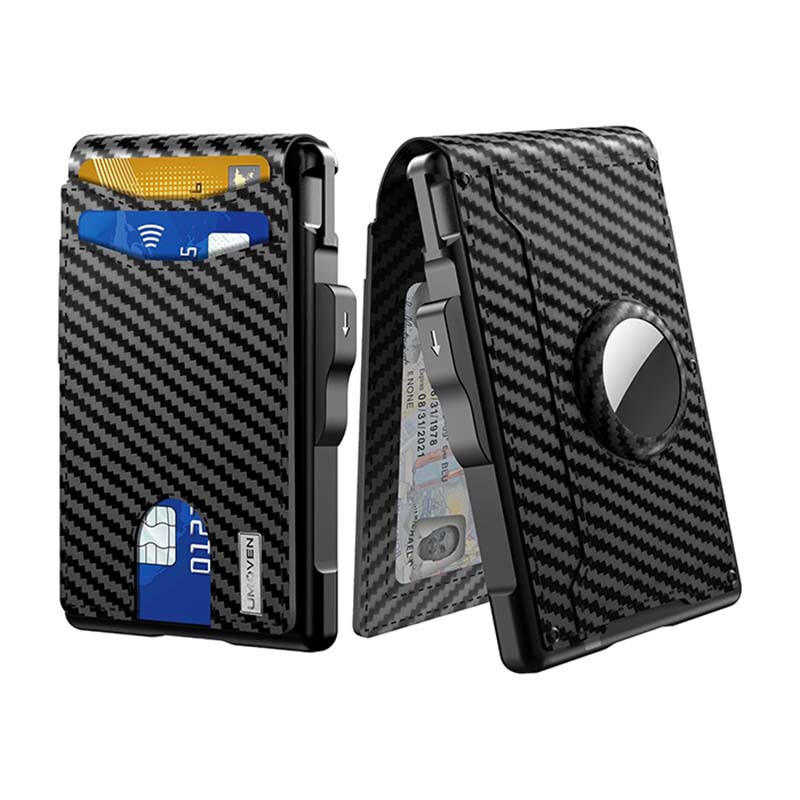 Amazon's Popular Bi-Fold Carbon Fiber Flip Wallet Rfid Anti-Theft Fashion Large-Capacity Card Holder with Wallet Card Holder