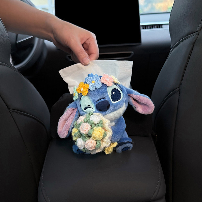 Car Tissue Box, Car Armrest Box Tissue Bag, Genuine Stitch-Style Car Tissue Bag, High-End Feel for Women