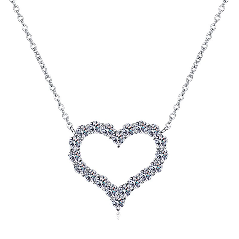 T модель ключицы s925 серебро с покрытием pt950 Мосанг бриллиантовое ожерелье женская любовь в форме сердца кувшин Masush завод прямых продаж