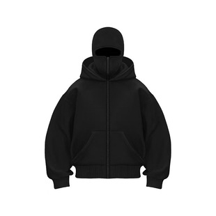 Foreign Trade Light Board DIY Autumn and Winter Ins Hooded Zipper Sweatshirt Jacket Double Hat Men's and Women's Rest Sports Couple Top
