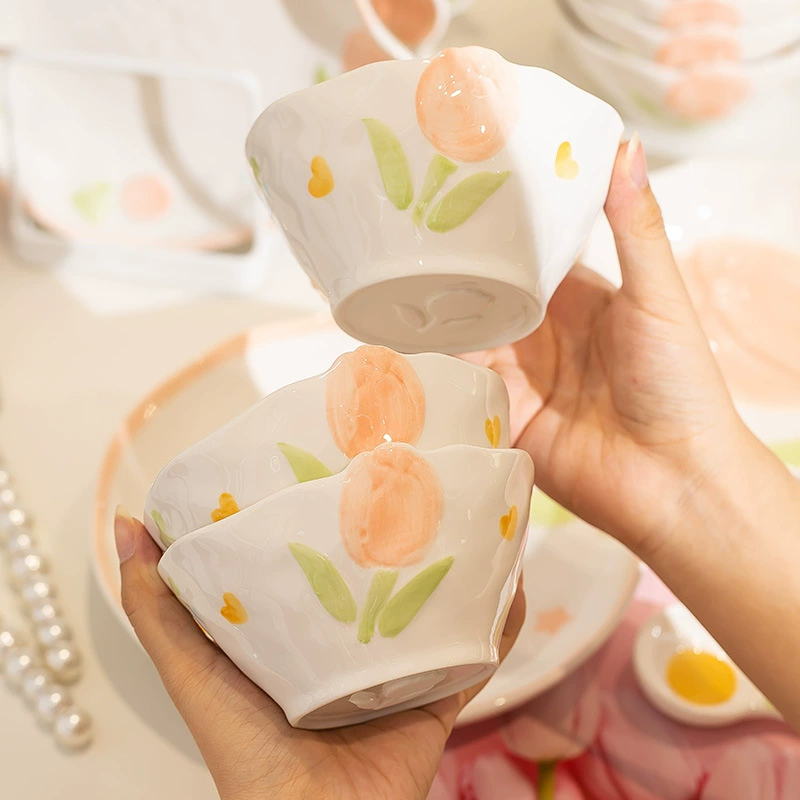 Fresh ceramic tableware, cute three dimensional high quality set, full set, Birthday gift