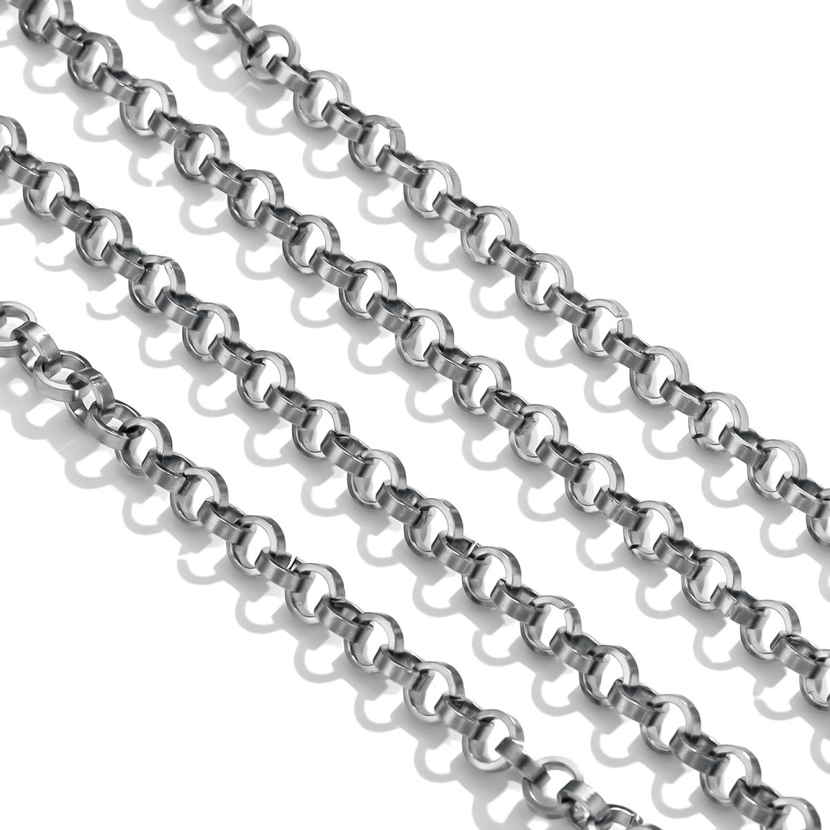 Acero inoxidable Hip Hop Heavy Metal 6mm cadena DIY acero titanio cadena de moda europea y americana cadena de bolsos semiacabados cadena hecha a mano