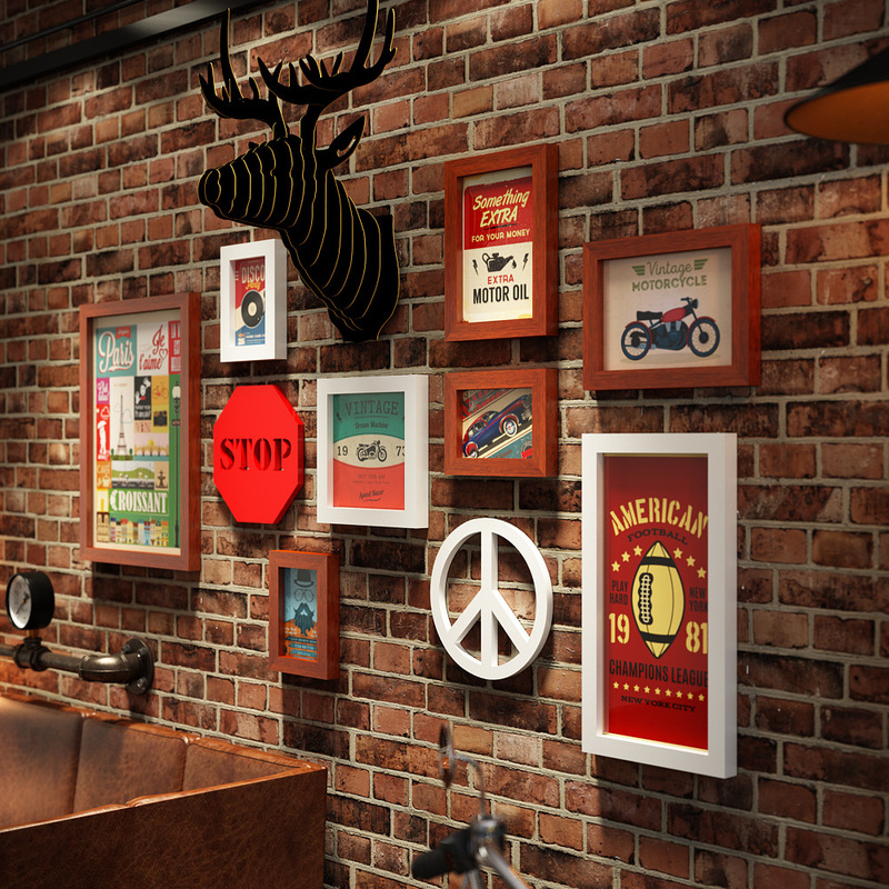 Polymers_0071 Photo Wall Photo Wall Elk Retro Combination Photo Frame Deer Head Change Photo Decorative Painting Polymers_0071 Photo Wall Photo Wall Elk Retro Combination Photo Frame Deer Head Change Photo Decorative Painting
