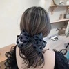 Retro hair rope with bow, advanced hair accessory, internet celebrity, high-quality style, simple and elegant design
