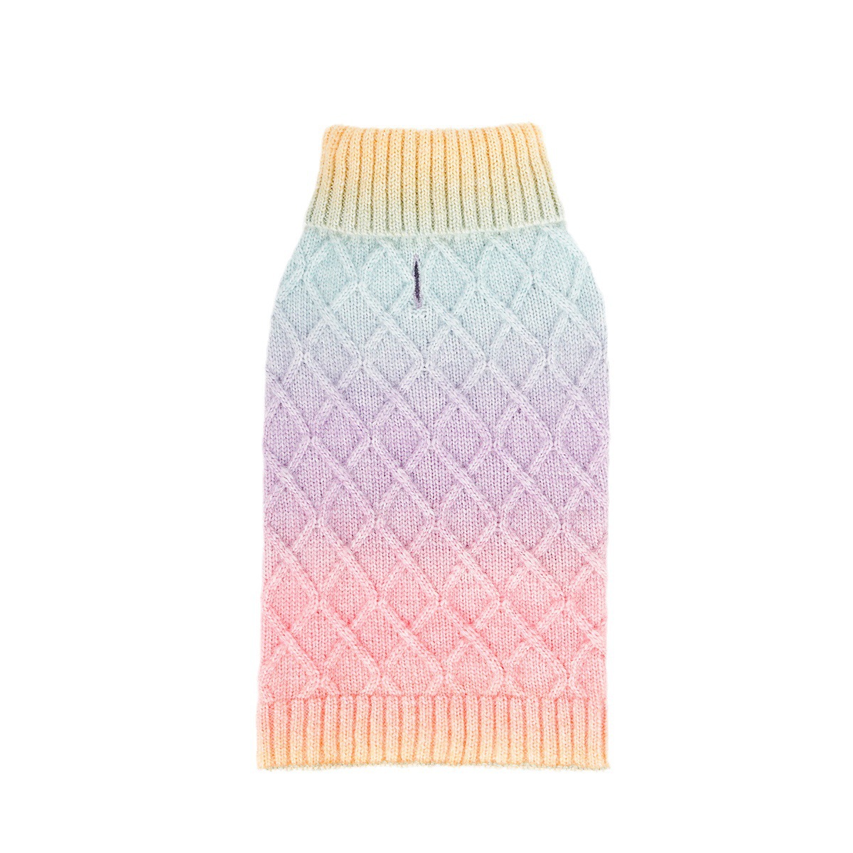 Nueva ropa transfronteriza para mascotas de otoño e invierno, suéter simple de cuello alto con gradiente de arco iris para perros, suéter para mascotas para gatos y perros