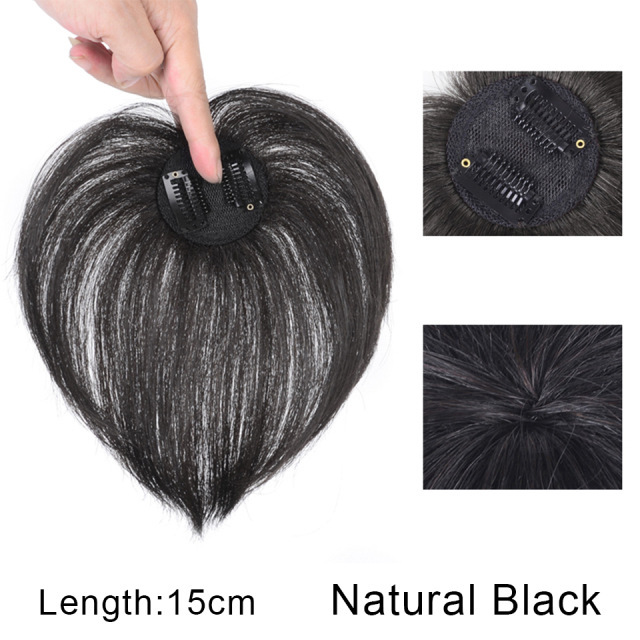 Comercio exterior transfronterizo peluca europea y americana damas estilo corto 3D flequillo de aire francés bloque de reabastecimiento de cabello superior flequillo esponjoso natural