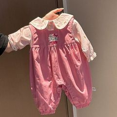 女童套装秋装2025新款洋气儿童背带裤宝宝衬衫小童装春秋婴儿衣服