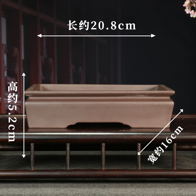 Antiguo púrpura arena maceta fábrica al por mayor grande rectangular suculenta gres bonsai simple orquídea especial maceta