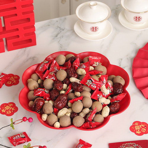 Wedding Fruit Basket Living Room Red Happy Candy Tray Wine Serving Plate Festive Wedding Use Happy Plate Wedding Decorations Variety