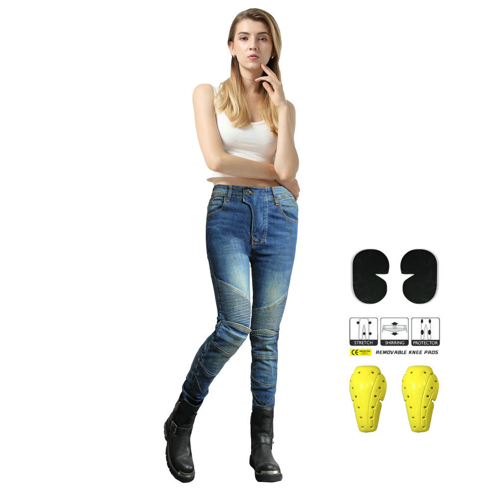 LOONG BIKER motocicleta jeans Mujer Caballero motocicleta pantalones retro anti-caída pantalones alargados equipo de protección