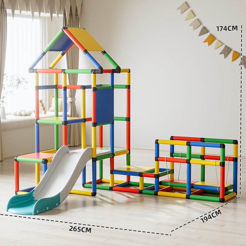 Pipa de escalada de tubería de cambio múltiple combinación de jardín de infantes de color interior de escalada de niños entrenamiento sensorial de escalada de roca juguetes de puente oscilante