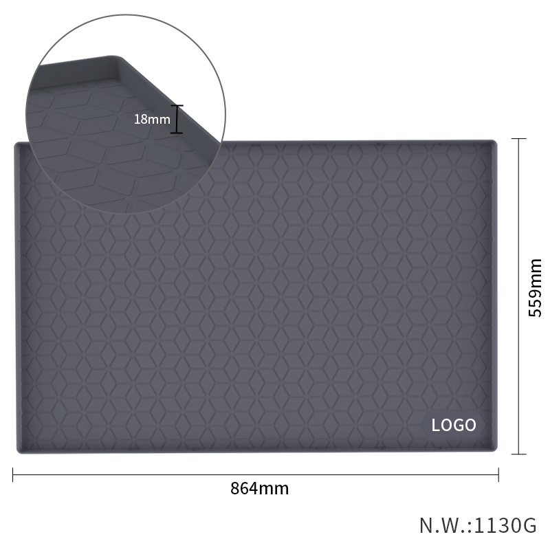 Amazon Venta caliente 86*56 diamante patrón carretera gabinete estera de drenaje de silicona estera fregadero estera cocina lavavajillas drenaje