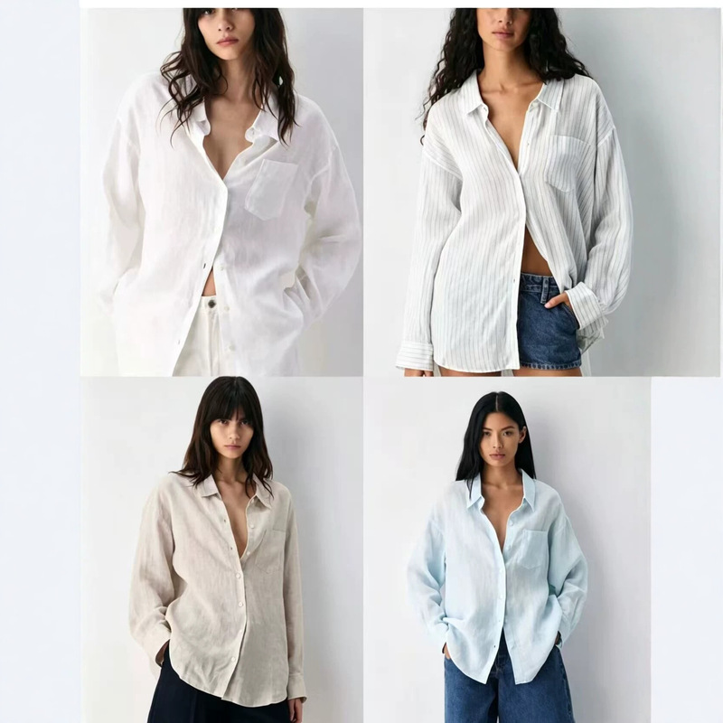 Aritzia Summer Thin Lazy Style Loose and Versatile Long-Sleeved Work Clothing Casual Breathable Top Shirt Jacket for Women