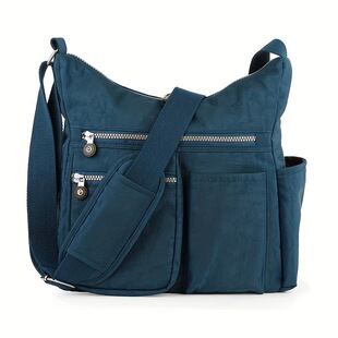 X 37464 Nylon Canvas Crossbody Bag with Multiple