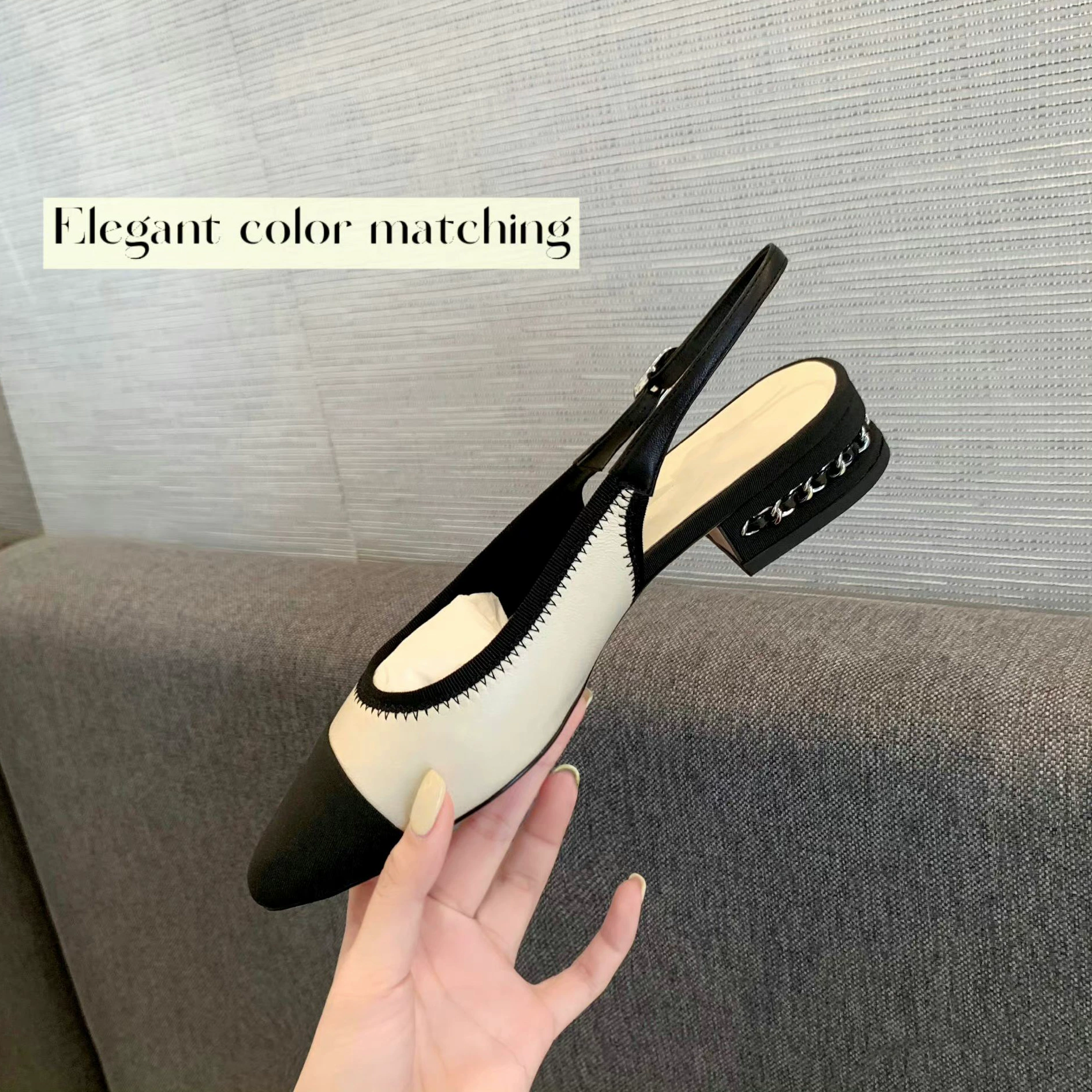 Маленькие женские туфли на плоской подошве на низком каблуке из овчины в ароматном стиле с острым носком и неглубоким вырезом сзади, новые весенне-летние римские сандалии из натуральной кожи