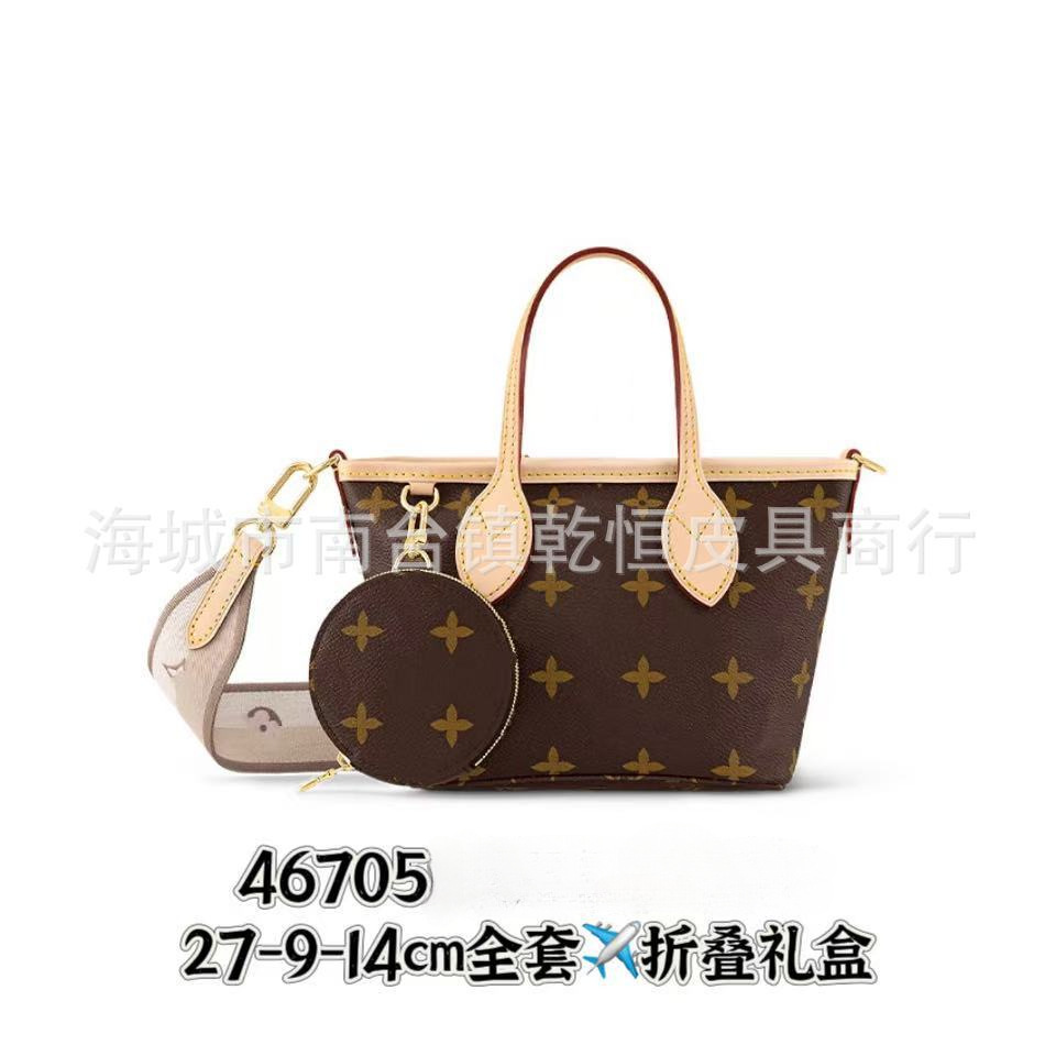 Cross-Border Classic Monogram Women's Bag Top Grain Cowhide European & American Retro Crossbody Shoulder Handbag Baguette Style - Thumbnail 8