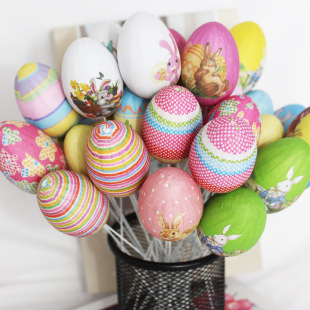 Hot sale Easter simulation egg egg bouquet lollipop Easter egg cute desktop decoration scene layout