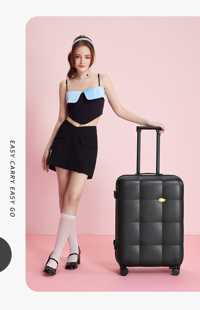 Vali nhựa PC 28 inch phô mai thiết kế cao cấp, bánh xe êm, khóa mật mã, dung tích lớn — Màu đen chi tiết 18
