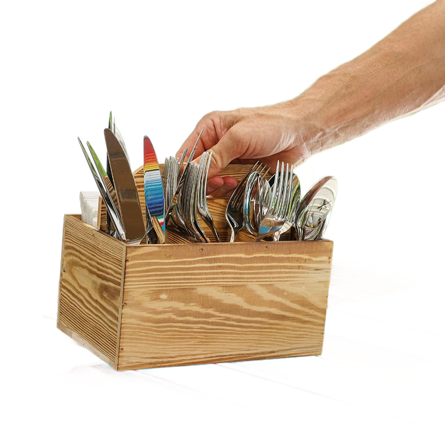 Solid Wood Cutlery Storage Box For Picnic And Kitchen Organiser_voghion.com