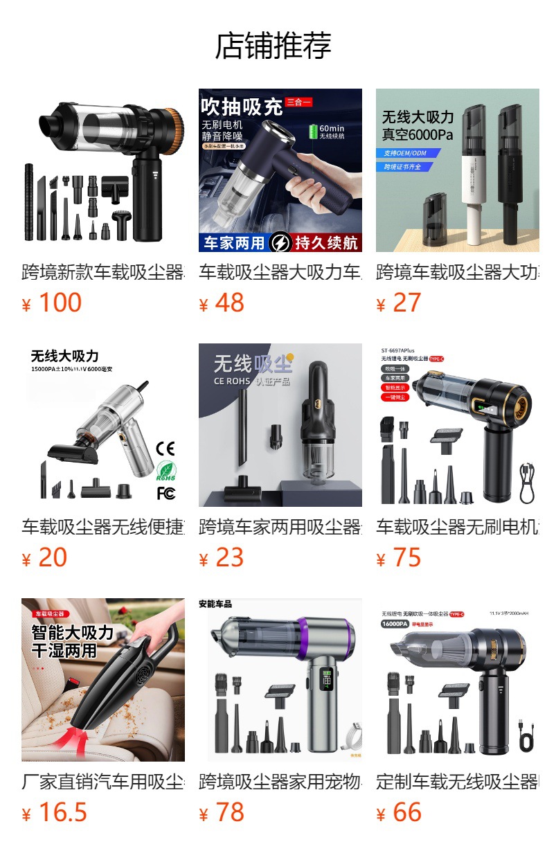 Cross-Border Brushless Wireless Car Vacuum Cleaner Hair Dryer Handheld Mini Home Car Portable Blowing and Suction All in One