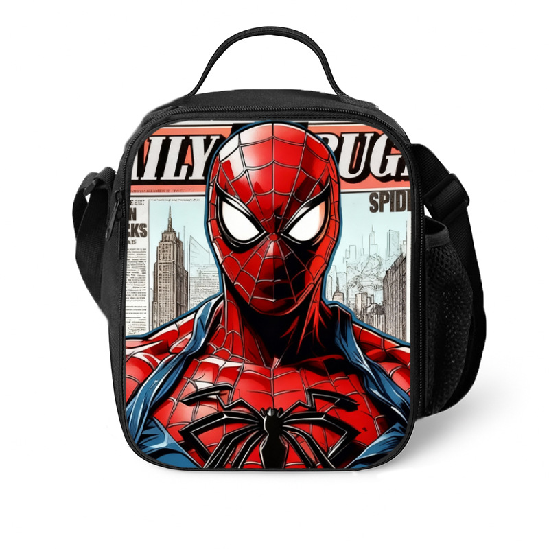 Spider-Man Lunch Bag Wholesale Outdoor Food Insulation Bag Kidsren's Student Lunch Box Bag One Piece with Picture Printing