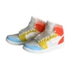Blue, yellow and red (pair of nude shoes)