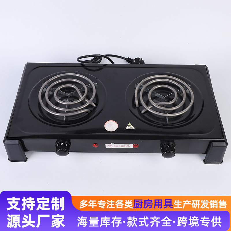 Estufas eléctricas multifuncionales de cocina de doble cabeza 1000w de doble cabeza de control de temperatura de doble estufa eléctrica decoctora de medicina