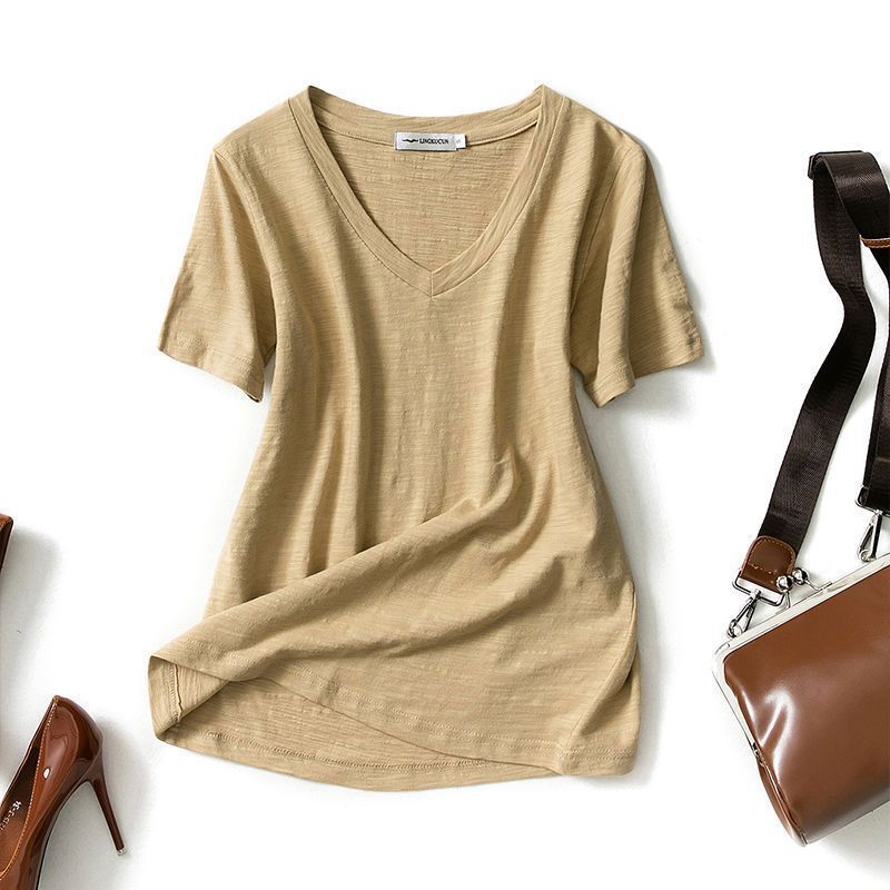 Milk tea color (V -neck)