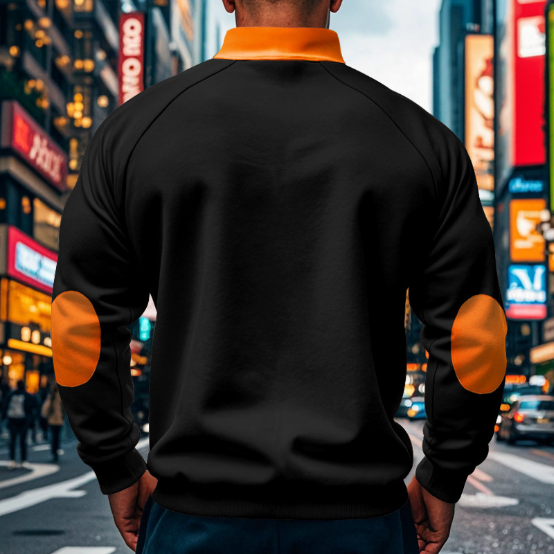 Men's Half Zip Sweatshirt With Stand Collar For Autumn And Winter_voghion.com