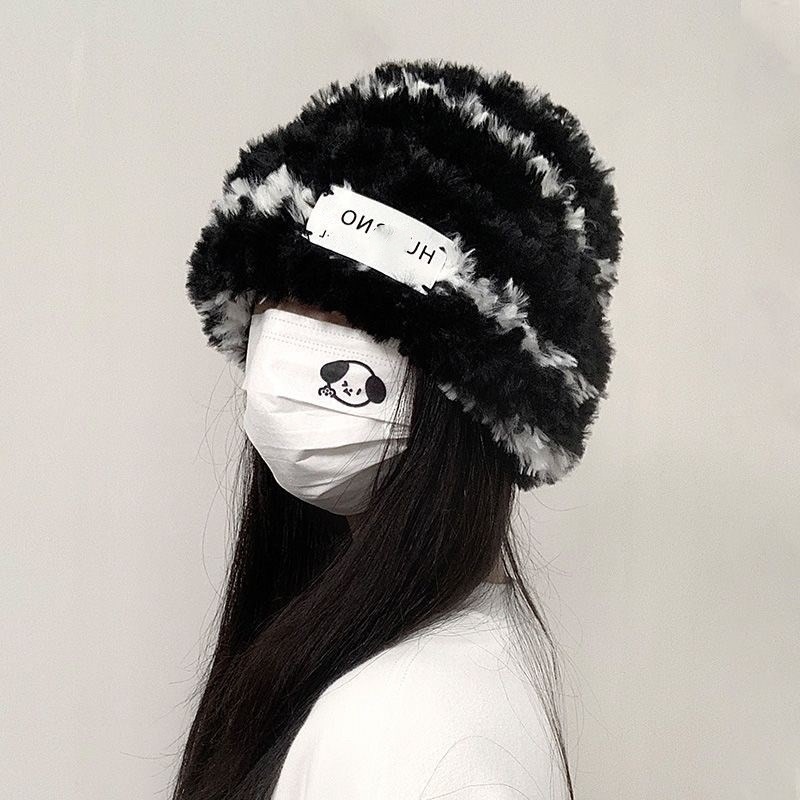 秋冬季ins彩色小糖豆防风毛绒帽女款出游氛围感护耳保暖针织帽子|undefined