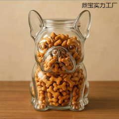 跨境新品 French Bulldog Snack Jar 宠物储存零食罐户外训练罐子