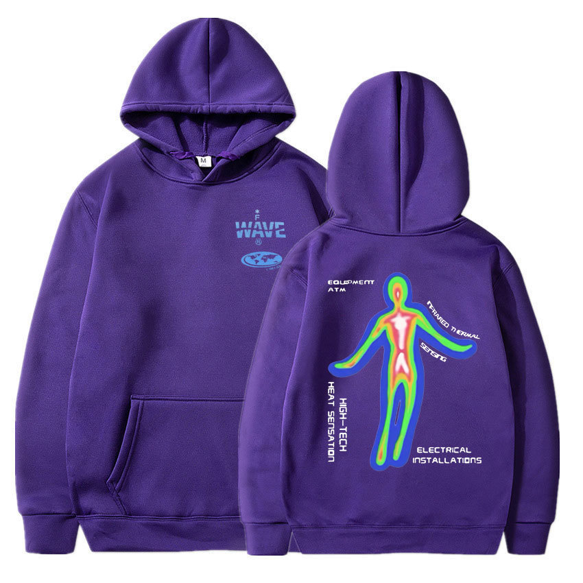 Skeleton Thermal Imaging Graphic Print Hoodie Men's Hip Hop