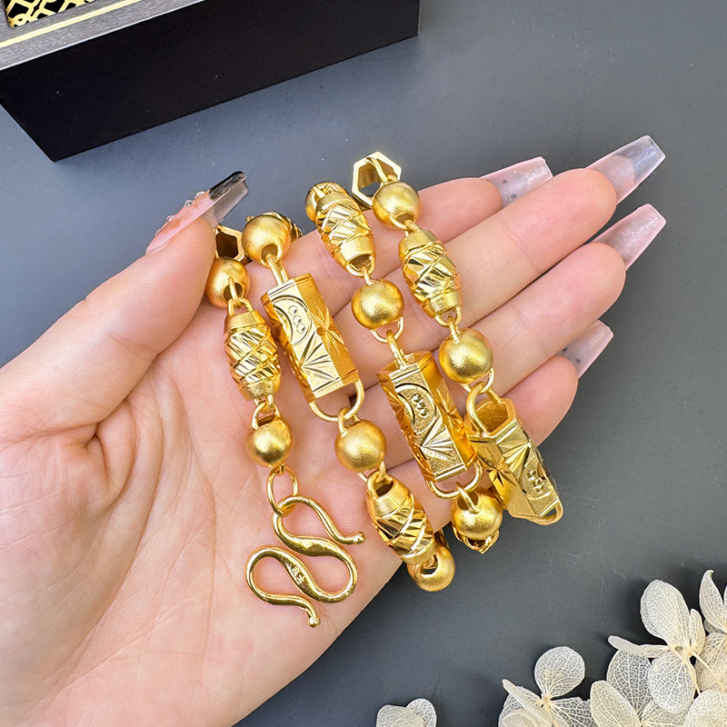 Vietnam arroz dorado de bambú collar de perlas huecas estilo nacional retro estilo alto lujo ligero accesorios Yiwu al por mayor