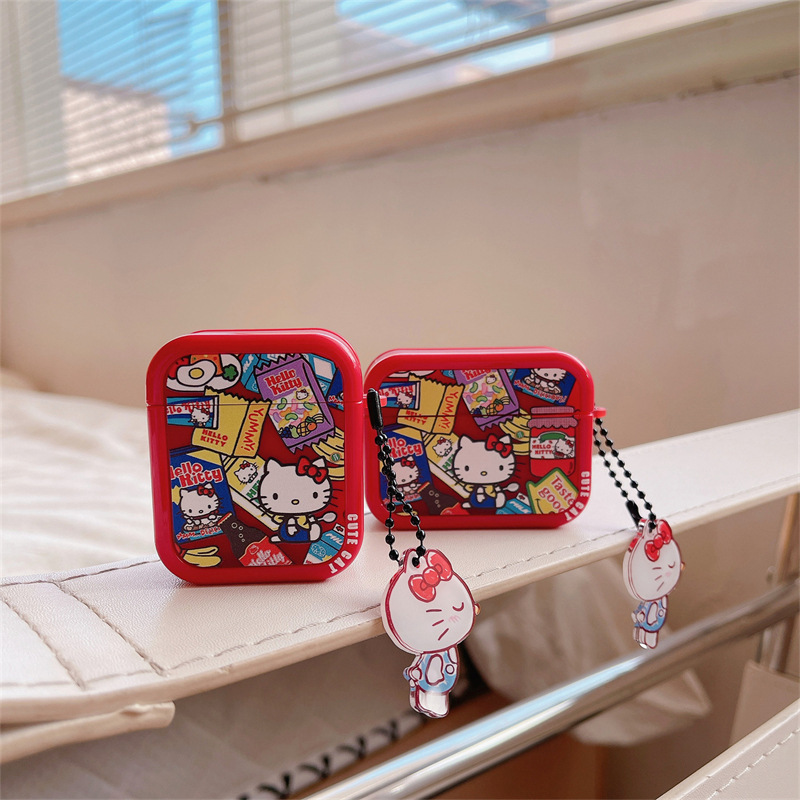 零食KT貓適用airpods pro2蘋果藍牙無線耳機套1/2/3代可愛掛件女