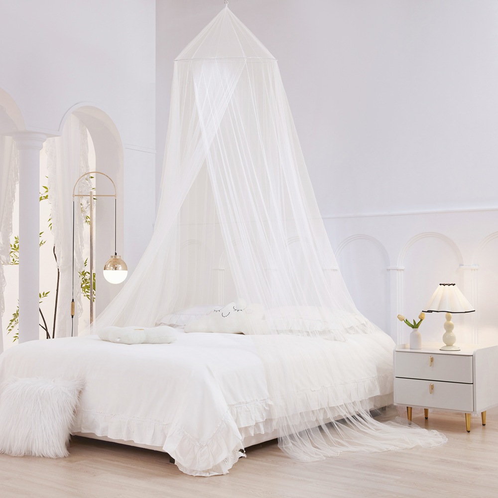 Cama infantil lujosa ligera sensación de alto nivel dormitorio sala de estar cúpula techo colgante princesa estilo doméstico mosquiteros de piso