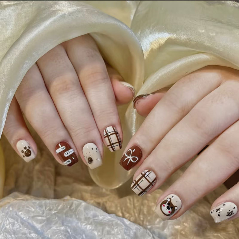 Cross-Border French Manicure Patches Pink Cow Wearable Nails Yin and Yang Manicure Patches Nails Wearable Manicure Batch Cross-Border French Manicure Patches Pink Cow Wearable Nails Yin and Yang Manicure Patches Nails Wearable Manicure Batch