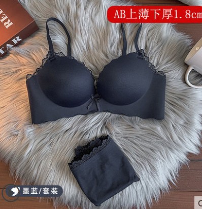 Alta calidad caliente-venta sujetador inalámbrico ropa interior sin costuras de las mujeres pequeño pecho push up engrosada traje especial sexy 6612