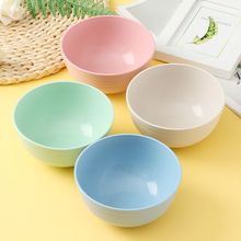 工厂直销小麦秸秆碗防摔饭碗家用塑料碗大碗小碗单人餐桌套装威东