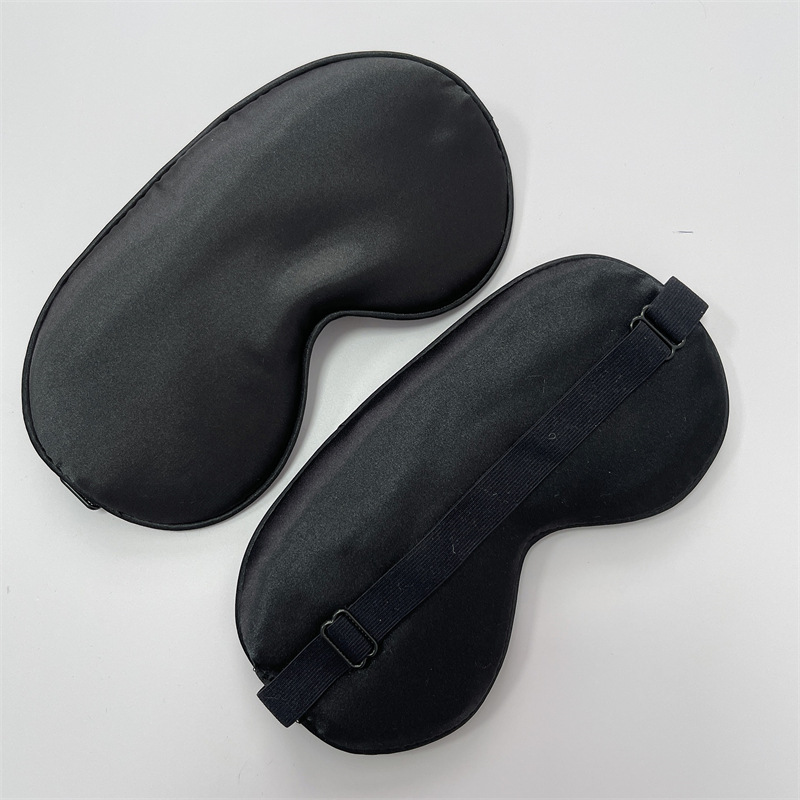 Máscara de ojo de seda para dormir de doble cara de seda artificial Máscara de ojo de sombreado de seda de mora color sólido máscara de ojo de satén en stock al por mayor