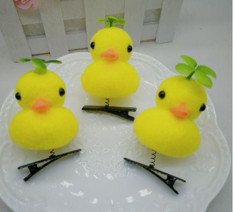 小黄鴨ヘアピン児童戸外小鴨ヘアピン子かわいいアクセサリー観光スポット露店玩具メーカー|undefined