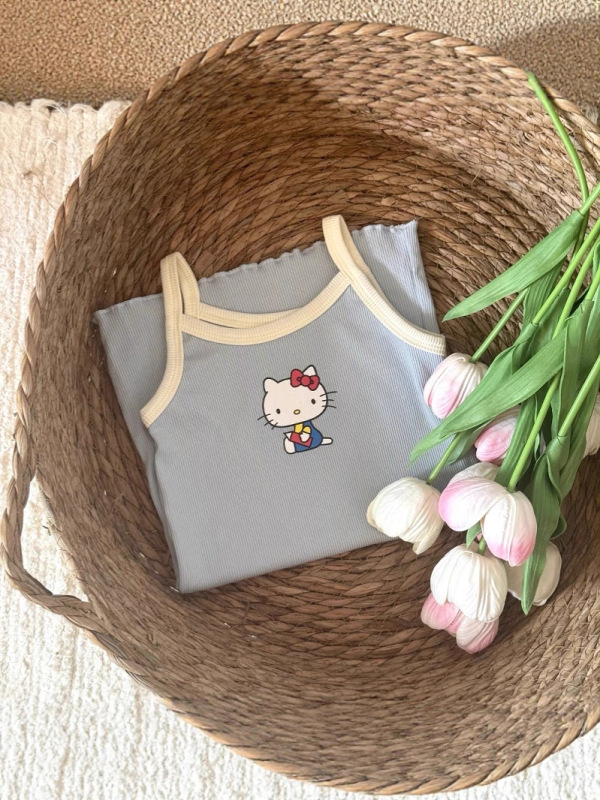 子供服ワンピース 女の子 夏 サマードレス 2025 ヒップカバー ワンピース 女児 KTプリント ノースリーブワンピース フリル付き|undefined