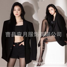 写真服装女形象照黑色西服时尚韩系女团肖像照少女影楼拍照