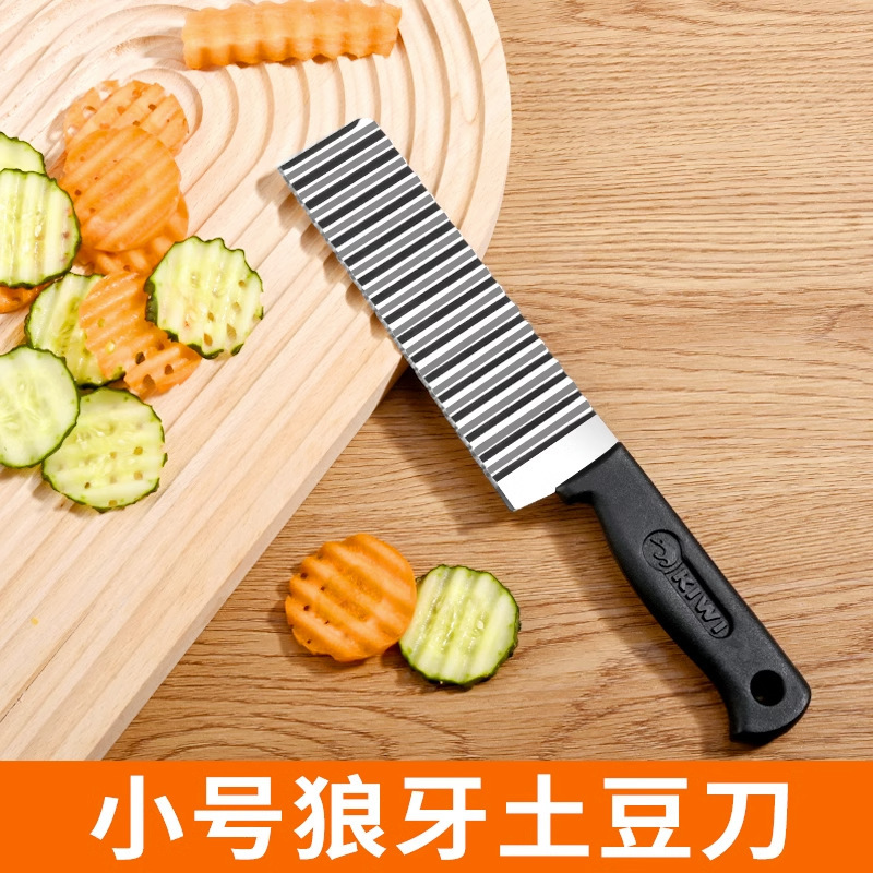 304 acero inoxidable dientes de lobo herramientas de cortador de patatas cuchillo ondulado cuchillo de coliflor herramientas de onda multifuncionales para el hogar