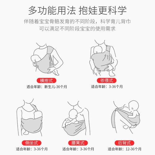 Direct Manufacturer Sales Baby Sling Newborn Baby Hug Baby Carrier Front Carry Style Baby Sling Outing Simple Horizontal Baby Hug