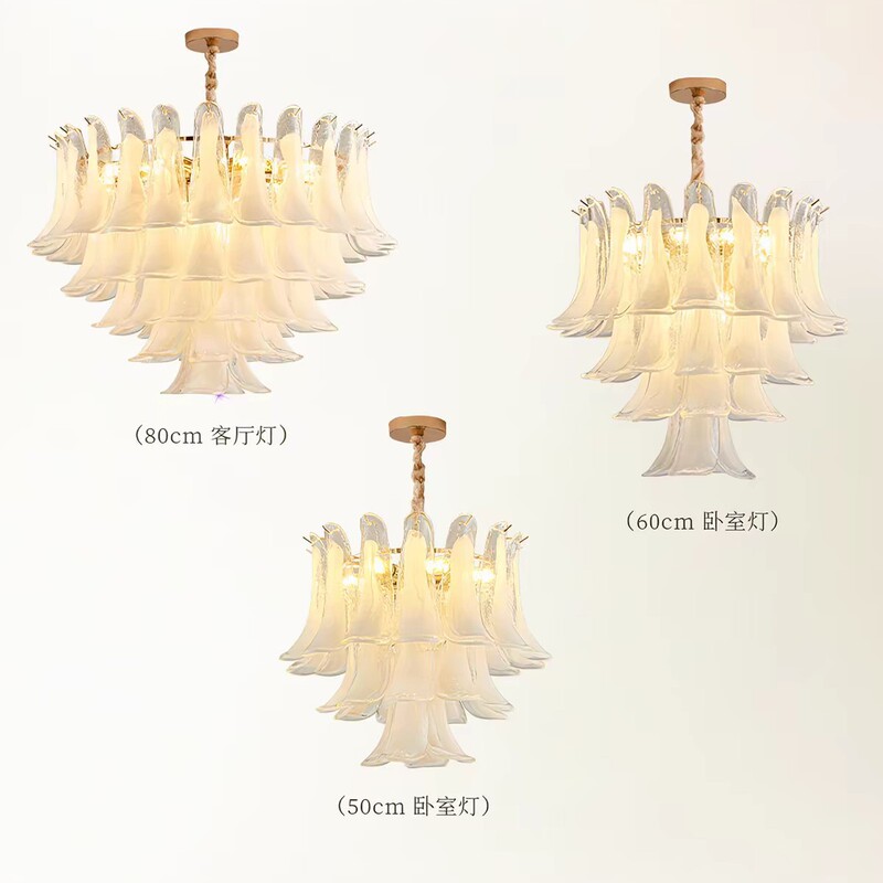 Light Luxury French Style Living Room Chandelier, Handmade Glass American Retro Horseshoe Staircase Large Chandelier, Main Bedroom Dining Room Lighting Fixture Light Luxury French Style Living Room Chandelier, Handmade Glass American Retro Horseshoe Staircase Large Chandelier, Main Bedroom Dining Room Lighting Fixture