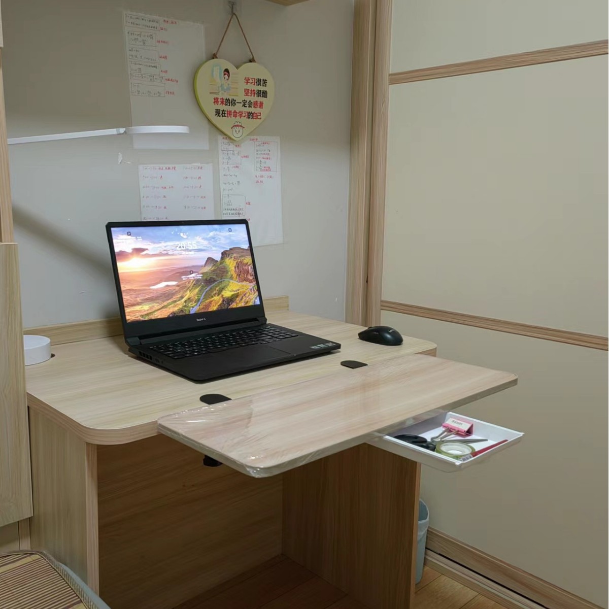 Extensión de escritorio alargado soporte de la placa de extensión sin perforaciones Placa de extensión Mesa de la computadora ensanchada placa plegable soporte de punto de cruz