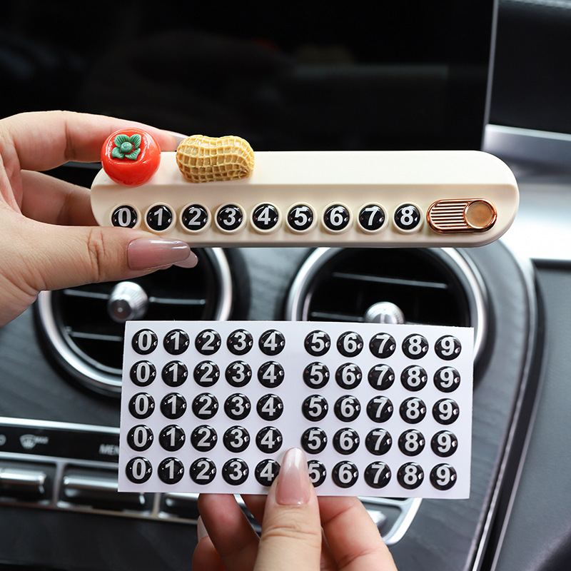 Estacionamiento temporal de automóviles Nuevo tipo de cosas buenas ocurren, placa de teléfono móvil adorable, decoración interior creativa del automóvil