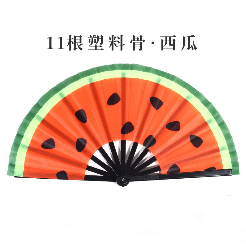 Inventario de 33 cm gran ventilador de plástico hueso ventilador publicitario patrón personalizado Amazon europeo 10 pulgadas ventilador kung fu