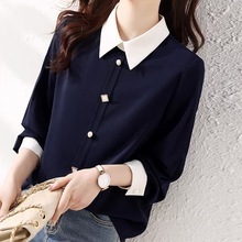 捡漏清仓奥特莱斯大牌剪标外贸春秋季女装职场真丝法式衬衫上衣女